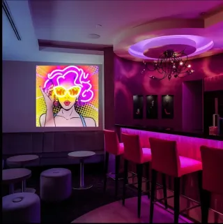 Lámpara/Quadro Pop Art "WOW"