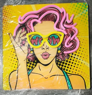Lámpara/Quadro Pop Art "WOW"