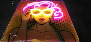 Lámpara/Quadro Pop Art "WOW"