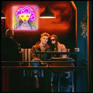 Lámpara/Quadro Pop Art "WOW"