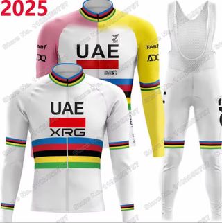 Maillot UAE 2025 manga larga blanco talla S