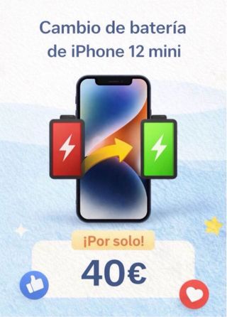 Cambio Reparación Batería iPhone 12 mini