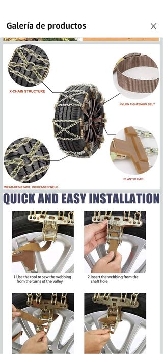 Cadenas Nieve Universales Sin Usar Montaje Rápido