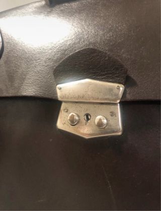 Mochila -cartera de cuero escolar Vintage Años 70