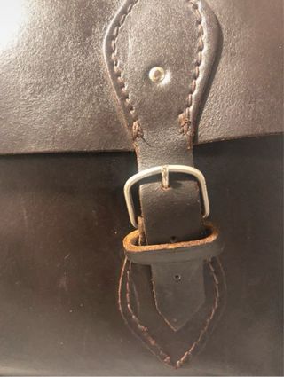 Mochila -cartera de cuero escolar Vintage Años 70