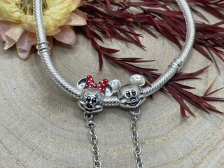 Duo Mickey Minnie Charm Plata