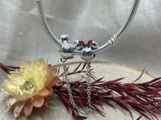 Duo Mickey Minnie Charm Plata