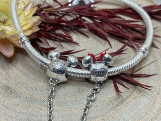 Duo Mickey Minnie Charm Plata