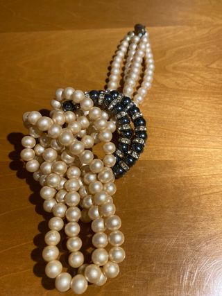 Collar vintage perlas y swarovski