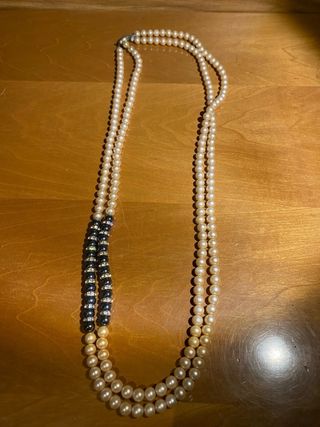 Collar vintage perlas y swarovski