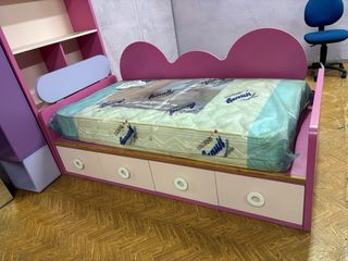 Cama nido 90x190 con cajones y estanterías