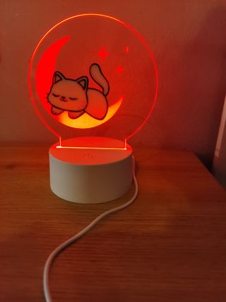 Lampada Notturna Gatto Luna Stelle