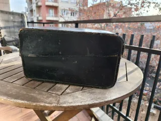 Maleta Vintage Cuero Negra