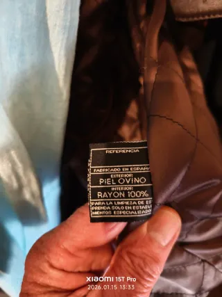 Chaquetón de piel marrón