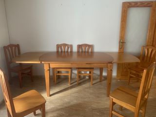 Mesa extensible pino macizo color miel