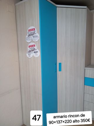 Armario Rincón Beige y Azul