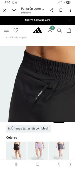 Pantalón Corto Adidas Negro