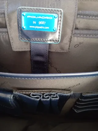 Maletín Piquadro Piel Azul