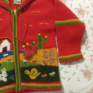 Maglione peruviano bambini con cappuccio