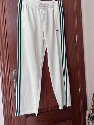Pantalón Chándal Adidas Blanco y Verde