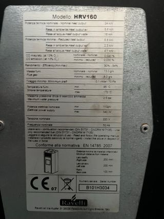 Stufa a Pellet RAVELLI HRV 160 HYDRO