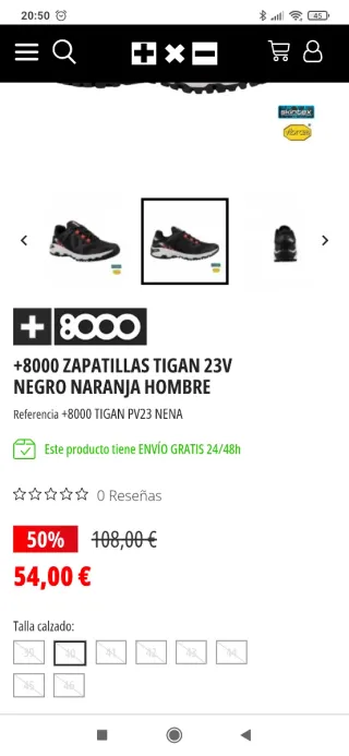 Zapatillas Trekking +8000 Negras y Rojas