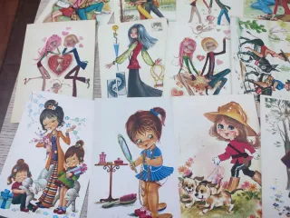 22 Postales Vintage Ilustradas