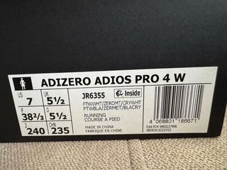 Zapatillas Adidas Adizero Adios Pro 4 W Talla 38.5