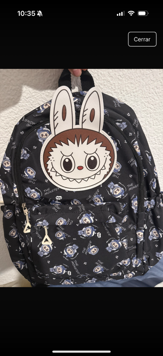 Mochila Labubu Negra con Estampado