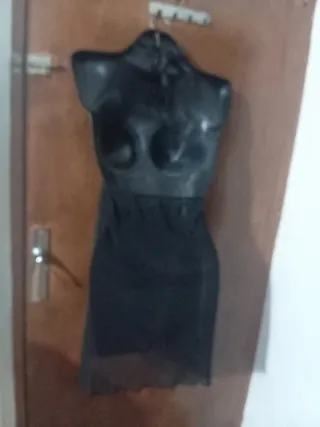 Vestido Lencero Talla Única Negro/Rosa