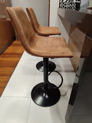 2 Taburetes Cocina Giratorio Cuero