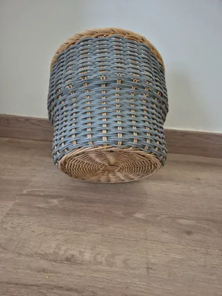 Funda Maceta Mimbre Gris y Marrón