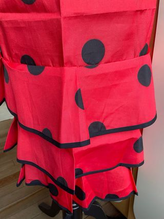 Mandil Flamenca Lunares Rojo y Negro delantal