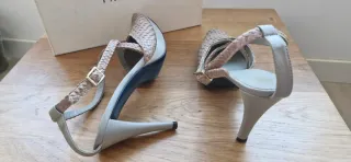 Zapatos de tacón Farrutx beige/gris