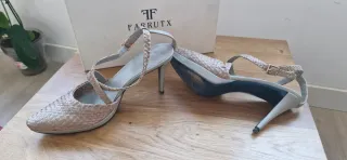Zapatos de tacón Farrutx beige/gris