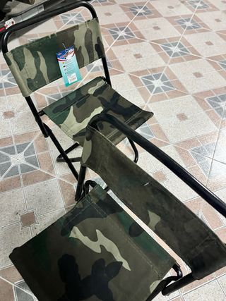 2 sillas de pesca plegable camuflaje