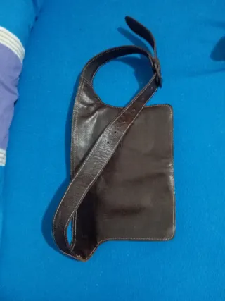 Riñonera de piel marrón