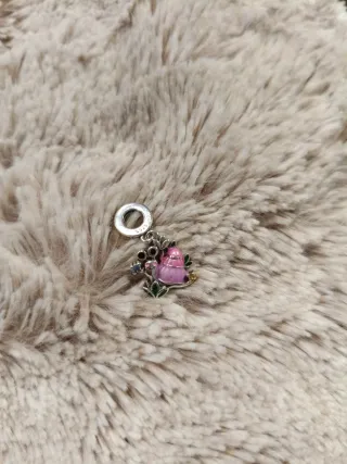 Charm caracol rosa y plata