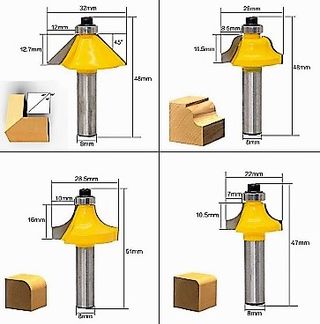 Estuche de madera con 15 fresas de 8mm. Nuevas