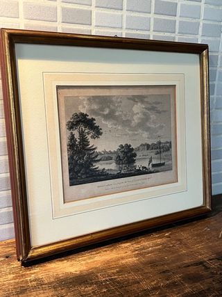 Serigrafia con cornice in legno e oro