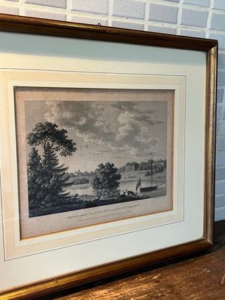 Serigrafia con cornice in legno e oro