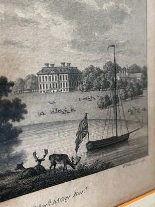 Serigrafia con cornice in legno e oro