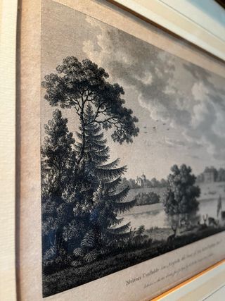 Serigrafia con cornice in legno e oro