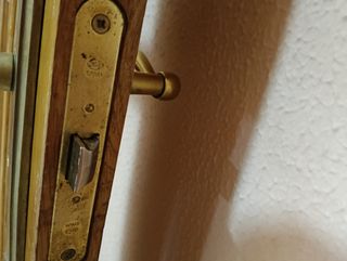 Puerta madera maciza con cristales