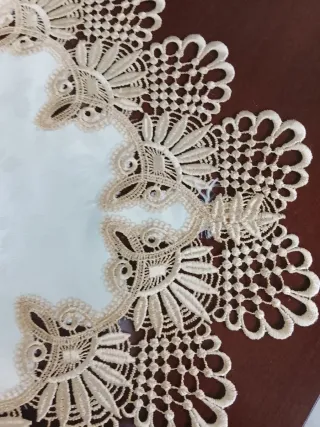 Tovaglia acrame oro e bianco 240x150