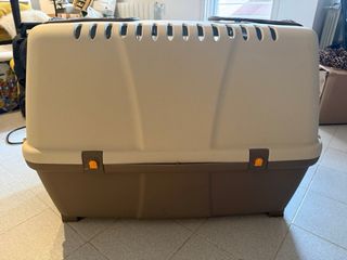 Transportín grande perro beige/marrón