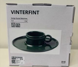 Taza y plato café Gustaf Westman IKEA verde