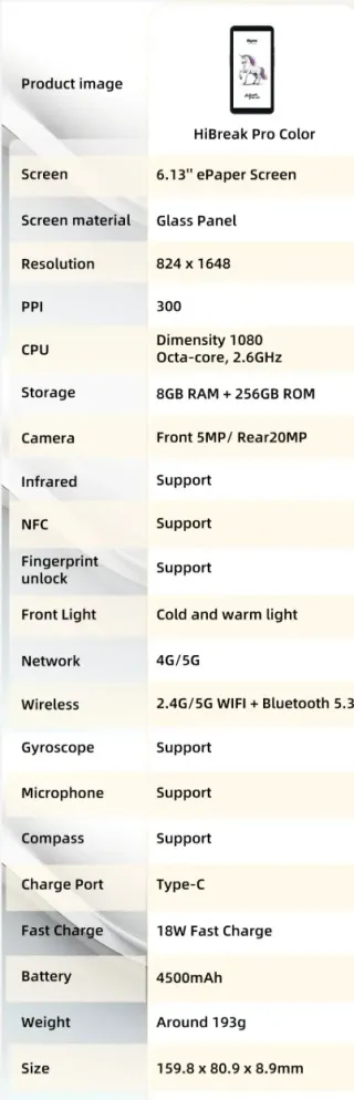 Bigme Hibreak Pro 256GB Blanco