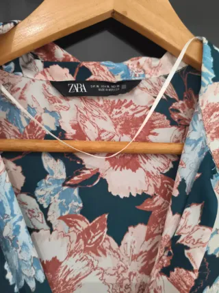 Camisa Zara Satén Estampada Talla xL