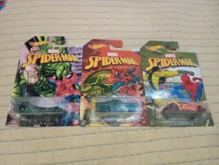 Lote 3 coches Hot Wheels Spiderman